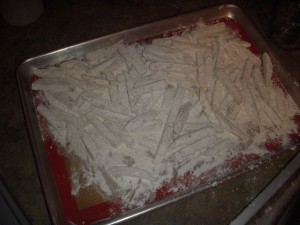 Drenched in flour mix