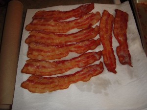 Paper towel soaking up excess fat