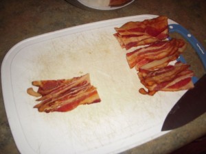 Cutting up the bacon