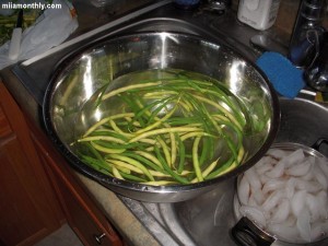 Washing the beans